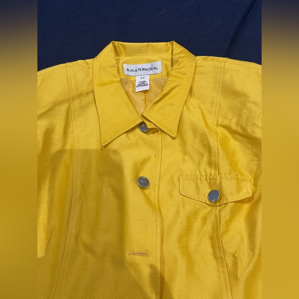 Norton McNaughton Sunny Yellow Collared Button Jacket